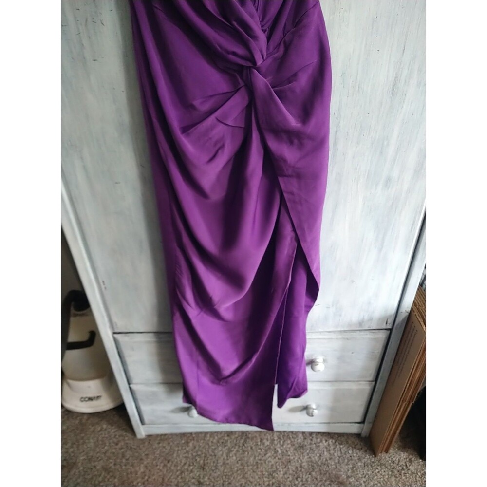 Fashion Nova Strapless Purple Maxi Side Slit Dress Nwt Purple Y2K City - Picture 5 of 14